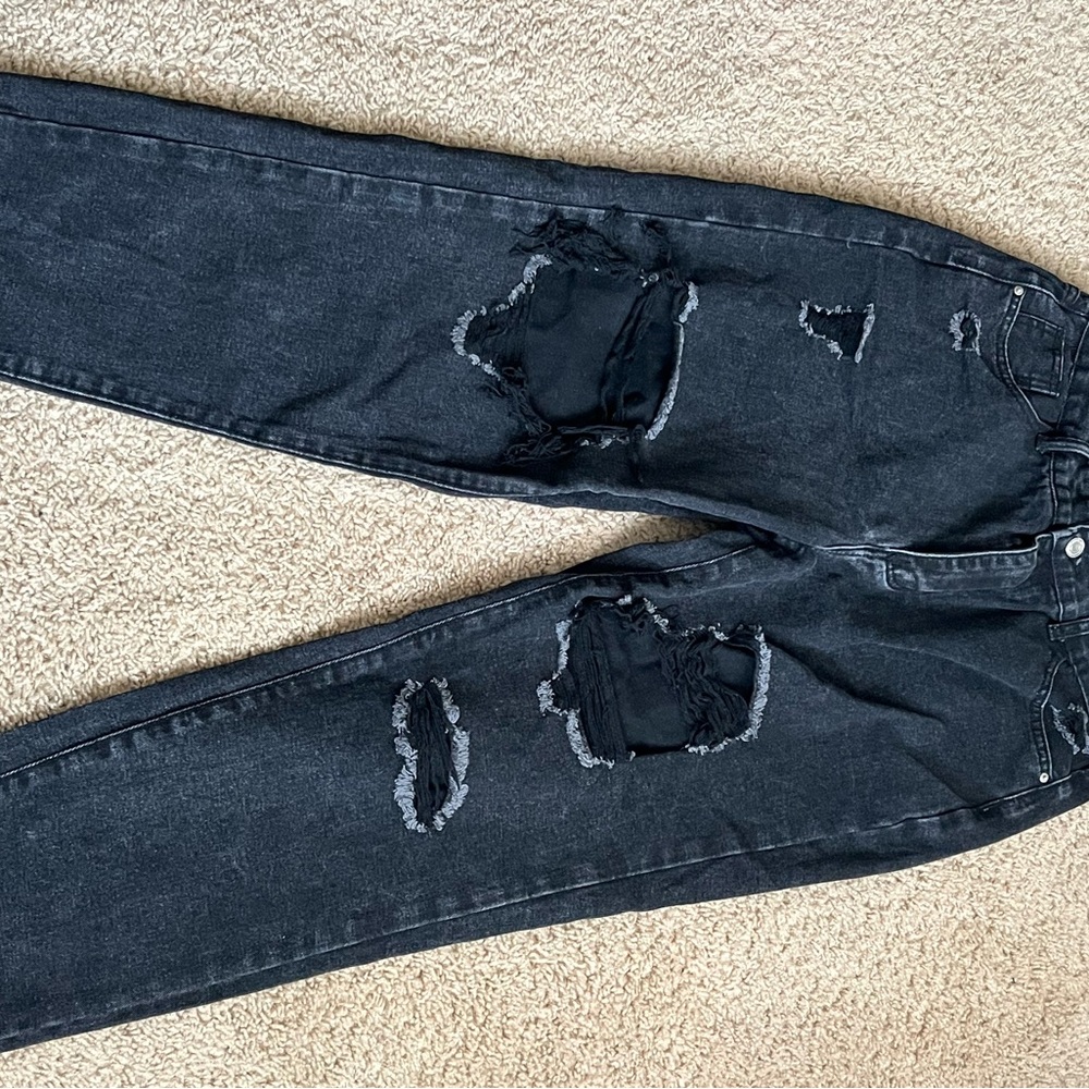 Distressed Black Jeans